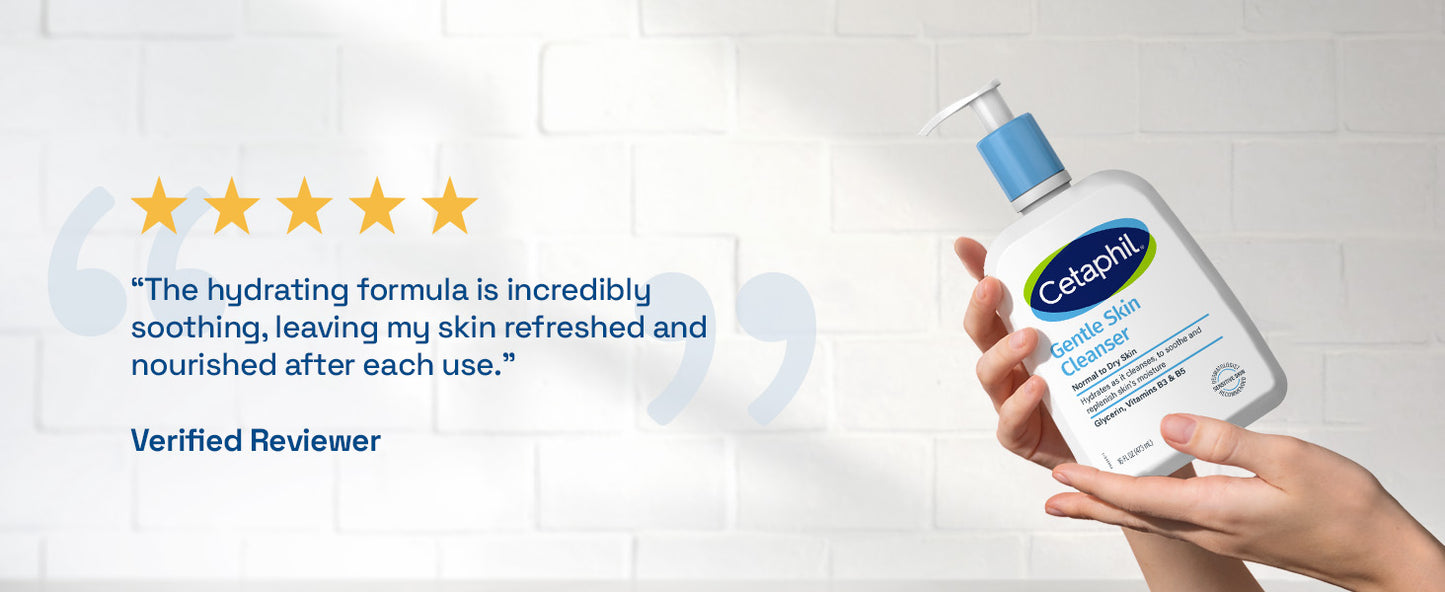 Zermet 1 Cetaphil Face Wash, Hydrating Gentle Skin Cleanser for Dry to Normal Sensitive Skin, 20 oz, Fragrance Free, Soap Free and Non-Foaming