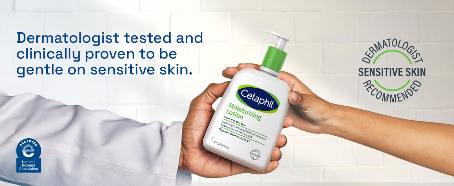 Zermet 1 Cetaphil Face & Body Moisturizer, Hydrating Moisturizing Lotion for All Skin Types, Suitable for Sensitive Skin, NEW 20 oz, Fragrance Free, Hypoallergenic, Non-Comedogenic