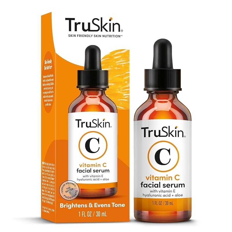 Zermet 1 TruSkin Vitamin C Serum For Face – Anti Aging Face Serum with Vitamin C, Hyaluronic Acid, Vitamin E – Brightening Formula – Improve Appearance of Dark Spots, Tone, Fine Lines & Wrinkles, 1 Fl Oz