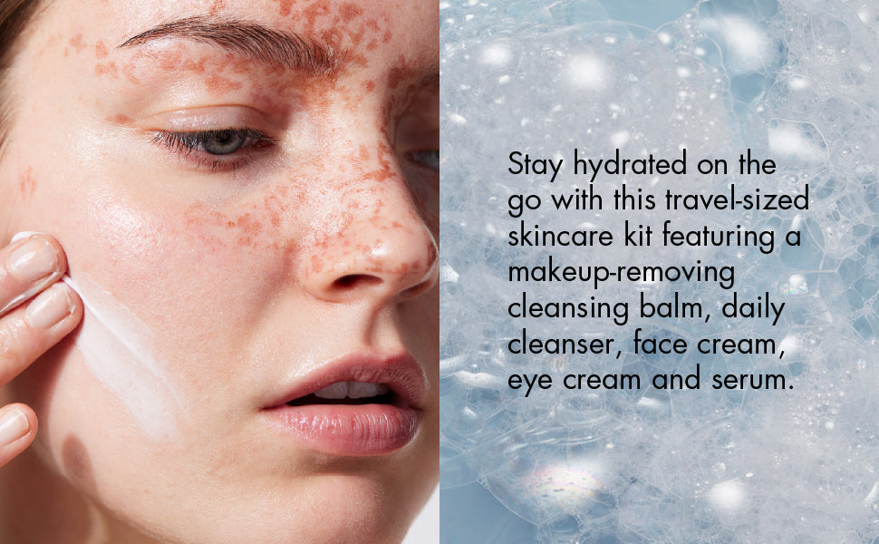 Zermet 1 e.l.f. SKIN Holy Hydration! Hydrated Ever After Skincare Mini Kit, Cleanser, Makeup Remover, Moisturiser & Eye Cream For Hydrating Skin, Airplane-Friendly Sizes