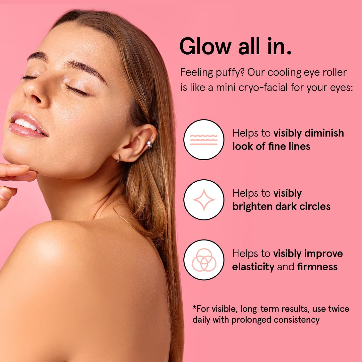 Zermet 1 grace & stella Award Winning Under Eye Brightener Roller - Airplane Travel Essentials - Retinol & Caffeine Eye Serum for Puffiness, Dark Circles, Wrinkles - Vegan Skincare (15ml / 0.51floz)