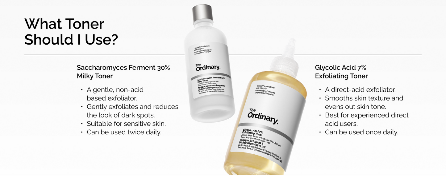 Zermet 1 The Ordinary Glycolic Acid 7% Exfoliating Toner, Brightening and Smoothing Daily Toner for More Even-Looking Skin Tone