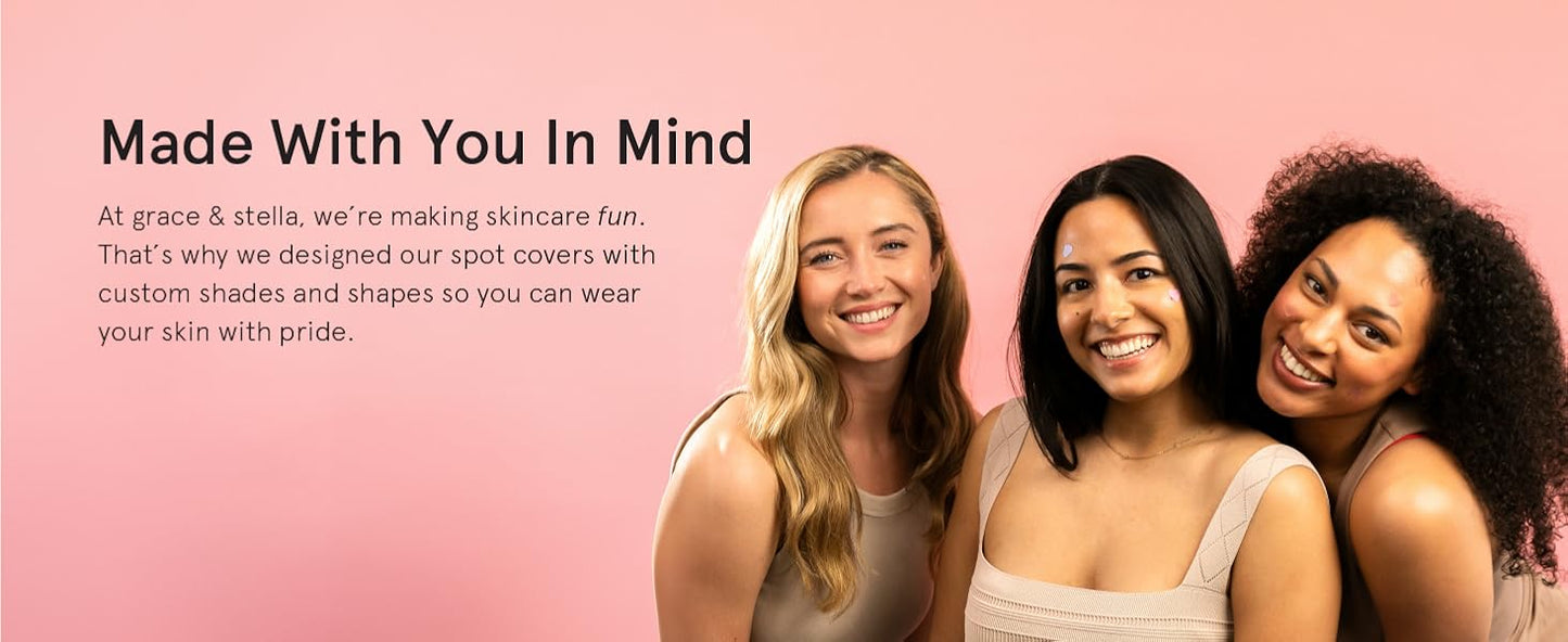 Zermet 1 grace & stella Award Winning Pore Strip - Pimple Patches for Face - Hydrocolloid Acne Patches - Absorbs Zits, Reduces Redness - Cute Patches Dermatologist-Tested, Vegan (Multishape, 36 Count)