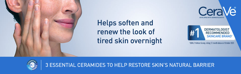 Zermet 1 CeraVe Skin Renewing Night Cream, Niacinamide, Peptide Complex, and Hyaluronic Acid Moisturizer for Face, 1.7 Ounce, Packaging may Vary