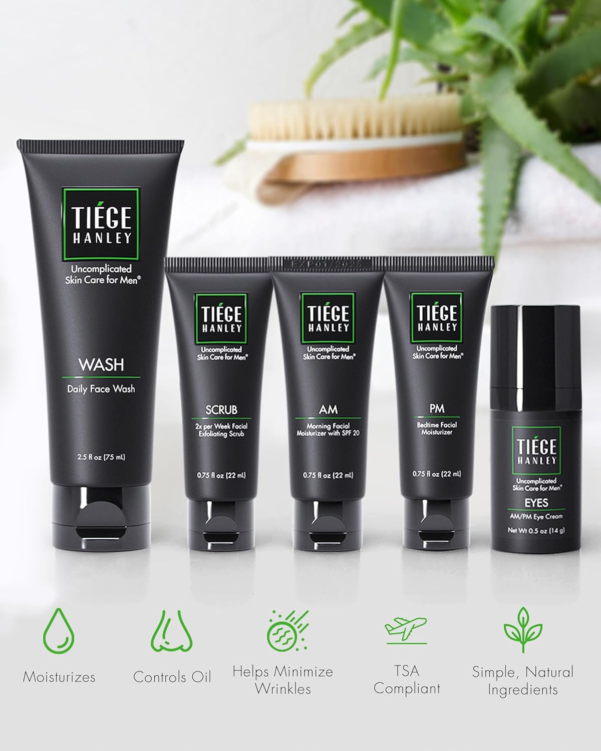 Zermet 1 Tiege Hanley Men’s Skin Care Set, Advanced Routine (System Level 2) – Face Wash, Scrub, Moisturizer & Eye Cream for Fine Lines, Under-Eye Bags Correction, Smoother Skin Texture