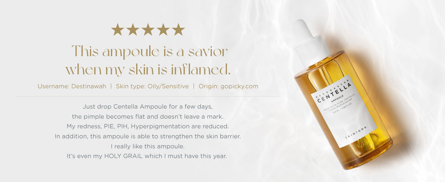 Zermet 1 Zermet 1 Madagascar Centella Asiatica Ampoule Facial Serum 1.85 fl.oz, 55ml, Soothes Acne Prone and Sensitive Skin