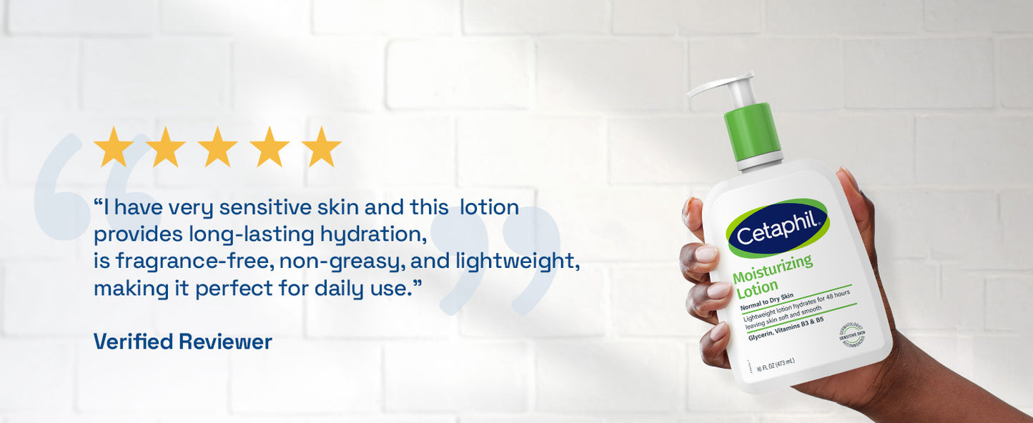 Zermet 1 Cetaphil Face & Body Moisturizer, Hydrating Moisturizing Lotion for All Skin Types, Suitable for Sensitive Skin, NEW 20 oz, Fragrance Free, Hypoallergenic, Non-Comedogenic