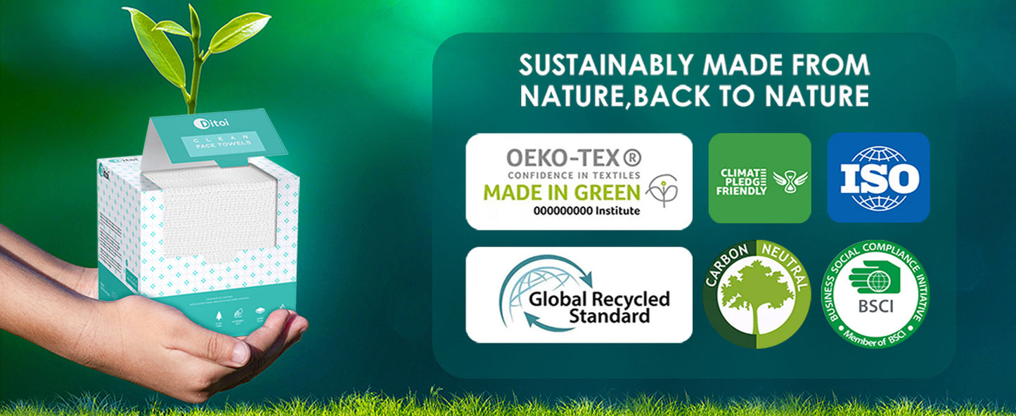 Zermet 1 Face Towels, 10"×12" Disposable Face Towel, Face Towelettes XL, Ultra Soft Makeup Remover Dry Wipes, Thick Face Towel for Sensitive Skin, 50 Count (1 Pack)