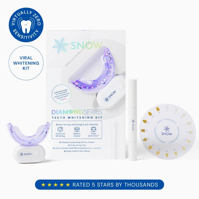 SNOW Diamond LED Teeth Whitening Kit | Gentle & Enamel Safe | at-Home Dental Care, Hygiene & Tooth Whitening | Portable & Convenient Oral Tooth Care