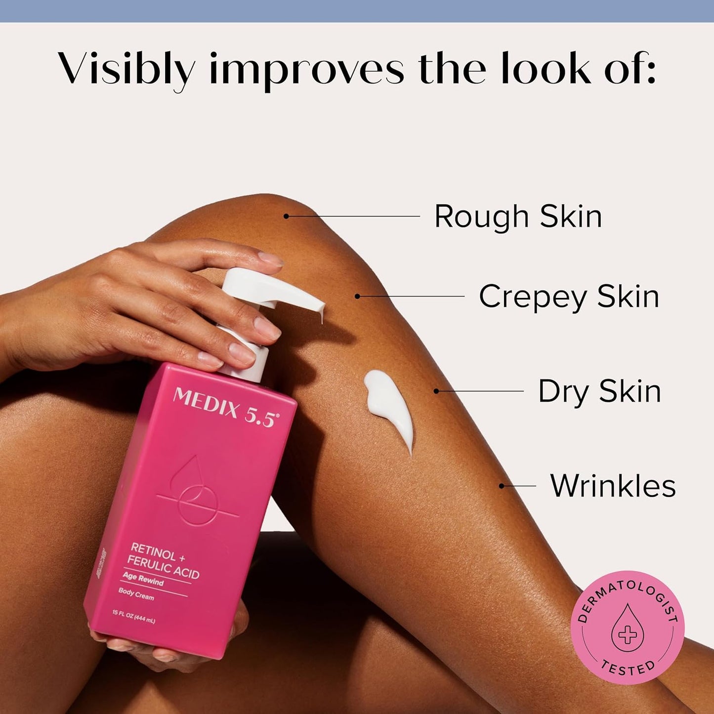 Zermet 1 Medix 5.5 Retinol Body Lotion Firming Moisturizer | Crepey Skincare Treatment | Retinol Body Cream | Anti Aging Firming Cream For Women Targets Look Of Crepe Skin, Wrinkles, & Sagging Skin, 15 Fl Oz