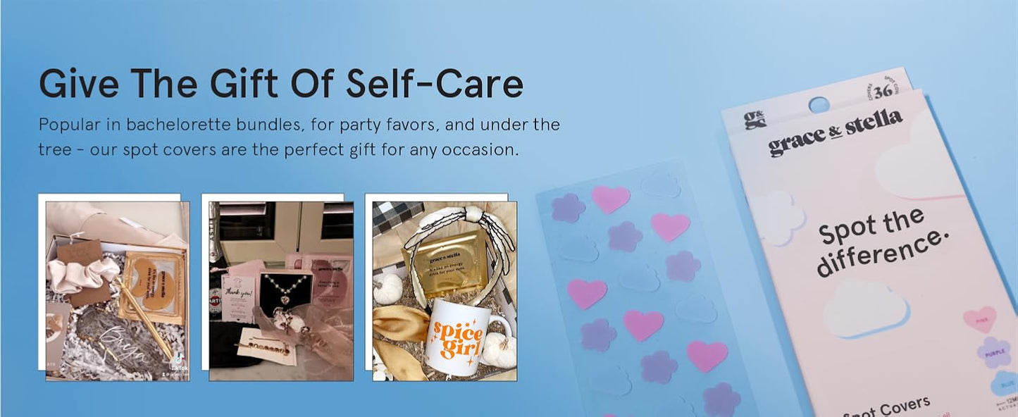 Zermet 1 grace & stella Award Winning Pore Strip - Pimple Patches for Face - Hydrocolloid Acne Patches - Absorbs Zits, Reduces Redness - Cute Patches Dermatologist-Tested, Vegan (Multishape, 36 Count)