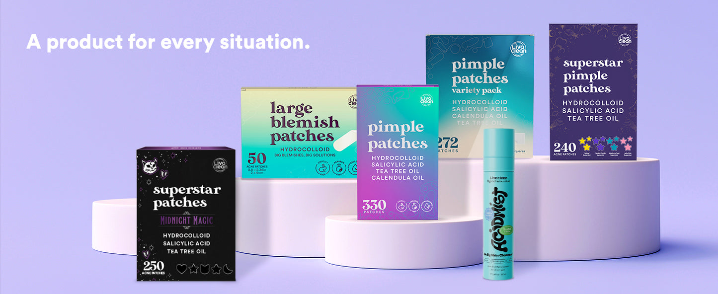 Zermet 1 LivaClean Star Pimple Patches for Face w/Hydrocolloid, Salicylic Acid & Tea Tree, 240 Patches, Hydrocolloid Acne Patch, Cute Star Pimple Patch for Healing Stickers Zit Superstar