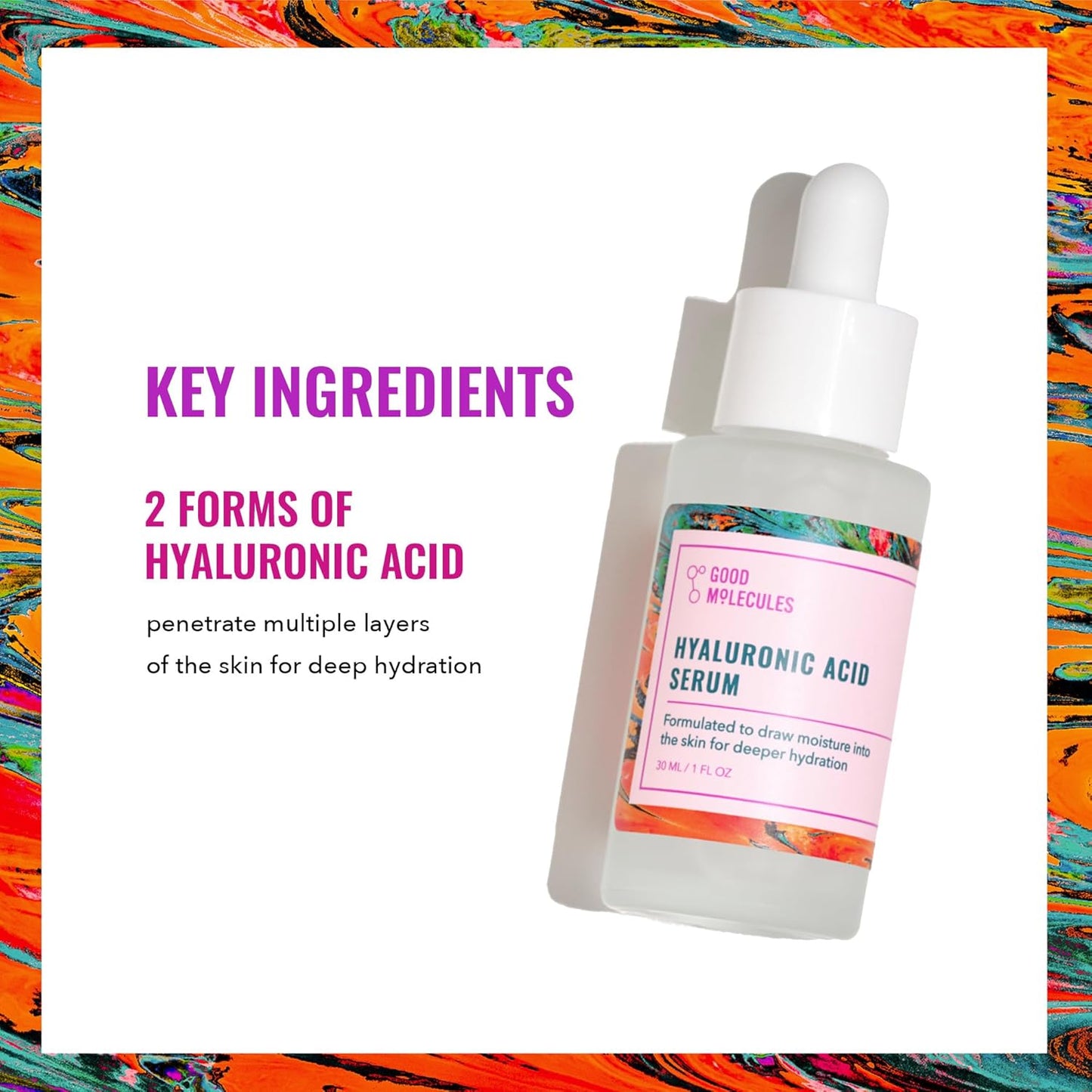 Zermet 1 Good Molecules Hyaluronic Acid Serum - 1% Hyaluronic Acid Non-greasy Ultra Hydrating Serum, Facial Moisturizer for Plumper Skin, Skin Care for Face