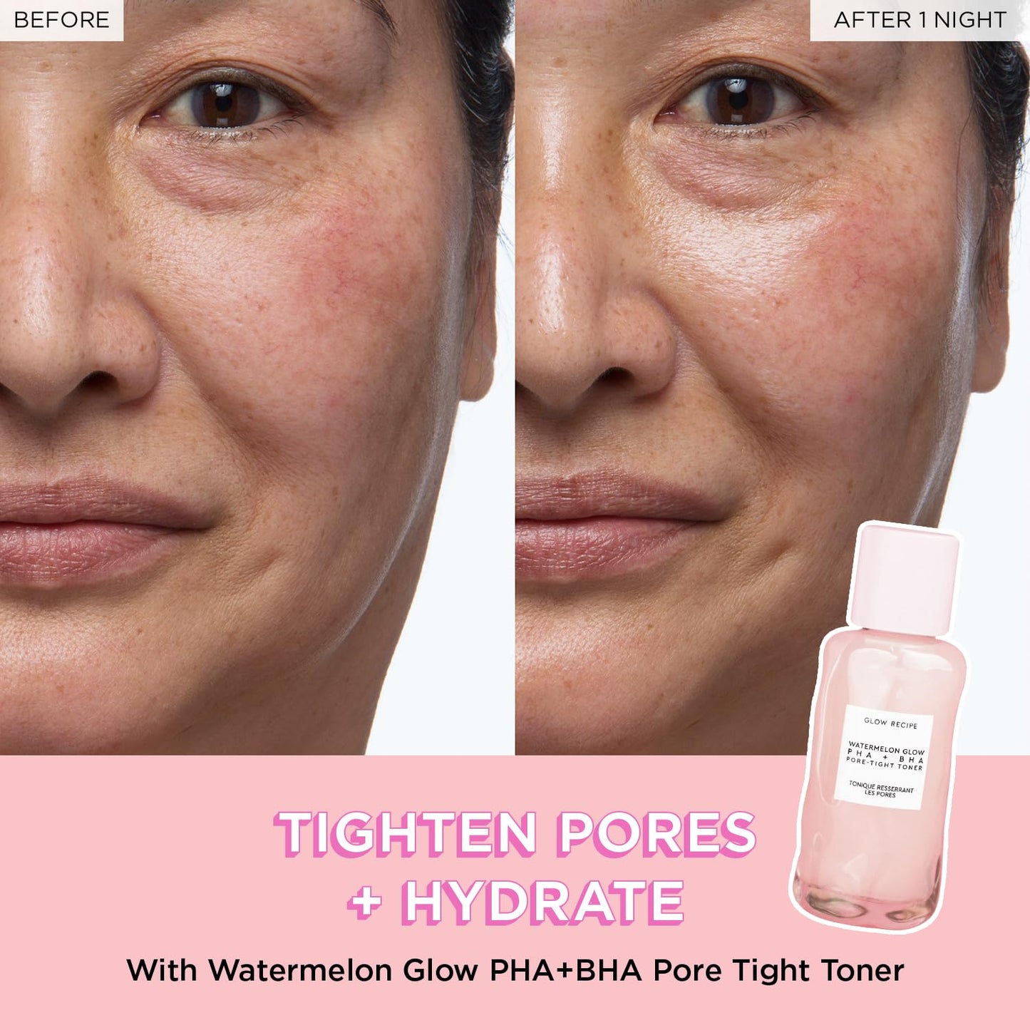 Zermet 1 Glow Recipe PHA + BHA Face Toner - Korean Skin Care Pore Minimizer & Gentle Facial Exfoliator for Tightening, Hydrating & Exfoliating - Glycerin, Watermelon & Cactus Water (40ml)