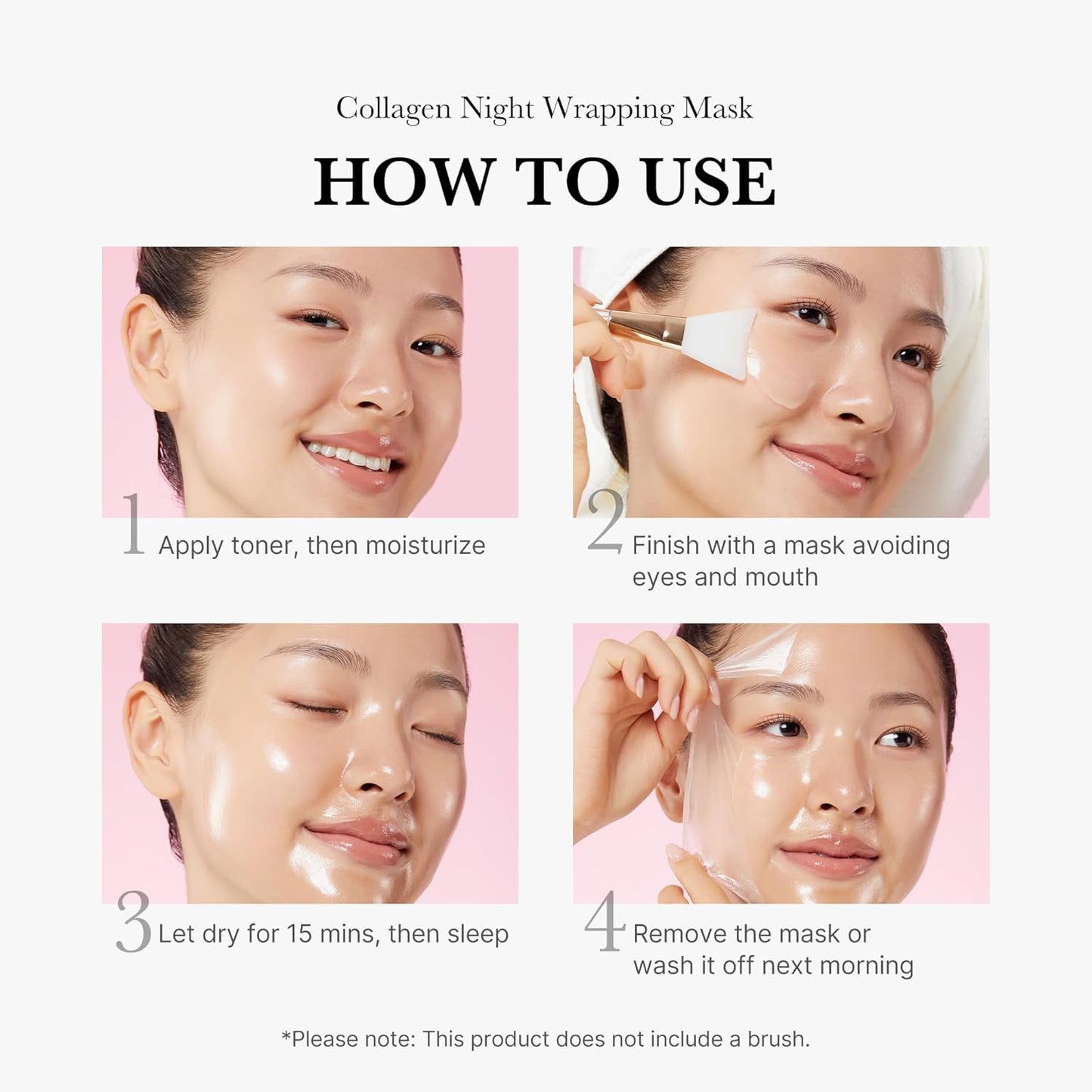 Zermet 1 medicube Collagen Overnight Wrapping Peel Off Facial Mask Pack - Elasticity & Hydration Care, Reduces Sagging & Dullness - Hydrolyzed Collagen For Glowing Skin - Korean Skin Care, 2.53 fl.oz