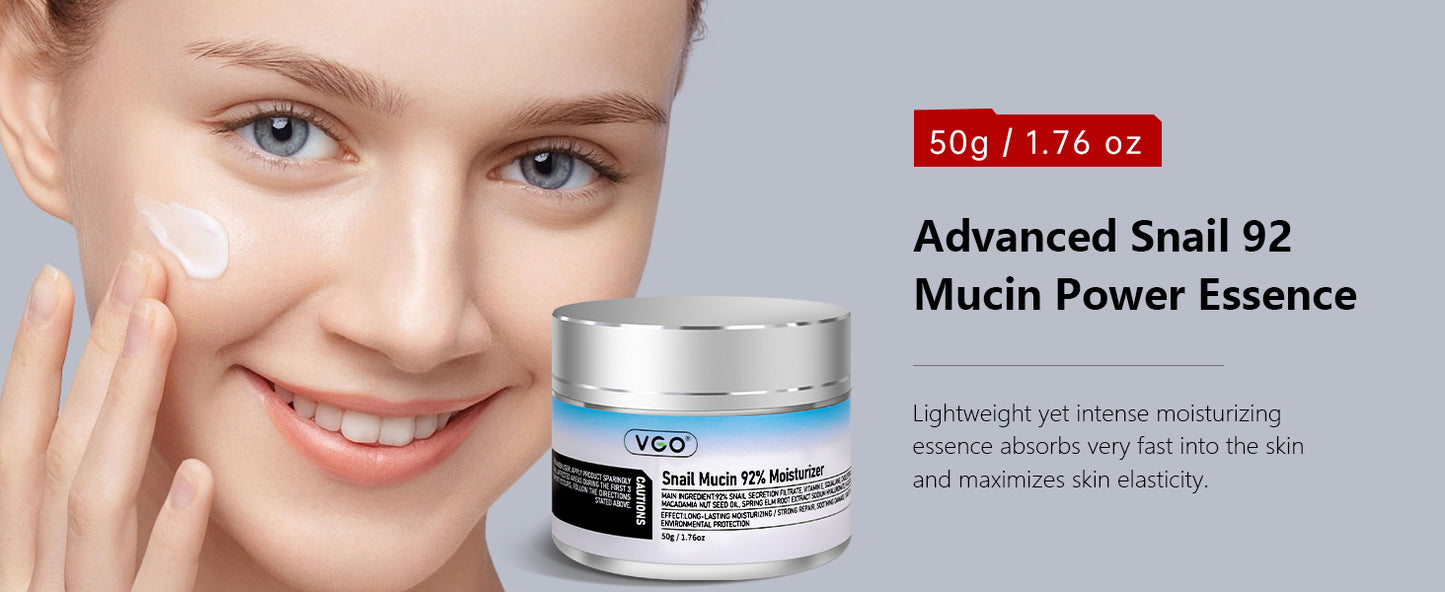 Zermet 1 Zermet 1  Skin Care Set, with Snail Mucin 92% Moisturizer 1.76 Oz & Vitamin C Face Serum 1.01 Oz, Daily Hydrating & Firming Skincare Routine Kit for All Skin Type