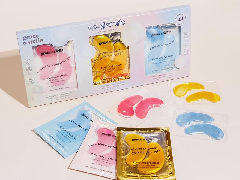 Zermet 1 grace & stella Under Eye Patches (12 pairs) Eye Masks for Puffy Eyes and Dark Circles - Birthday Gifts for Women, Bachelorette Party Favors, Bridesmaid, Self Care and Relaxation Gifts for Her - Vegan