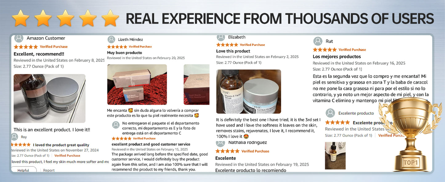 Zermet 1 Zermet 1  Skin Care Set, with Snail Mucin 92% Moisturizer 1.76 Oz & Vitamin C Face Serum 1.01 Oz, Daily Hydrating & Firming Skincare Routine Kit for All Skin Type