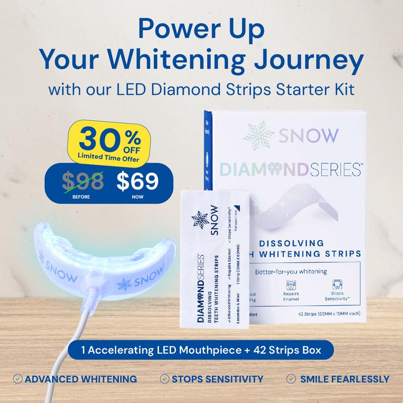 SNOW Diamond Teeth Whitening Strips | Gentle & Enamel Safe White Strips for Teeth Whitening | at Home Dental Hygiene & Tooth Care for a White Smile