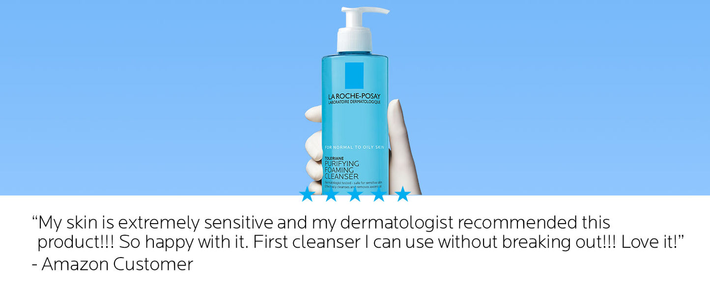 Zermet 1 La Roche-Posay Toleriane Purifying Foaming Facial Cleanser, Oil Free Face Wash for Women & Men with Niacinamide + Ceramides, Pore Cleanser Safe For Sensitive Skin, Won’t Dry Out Skin, Soap Free