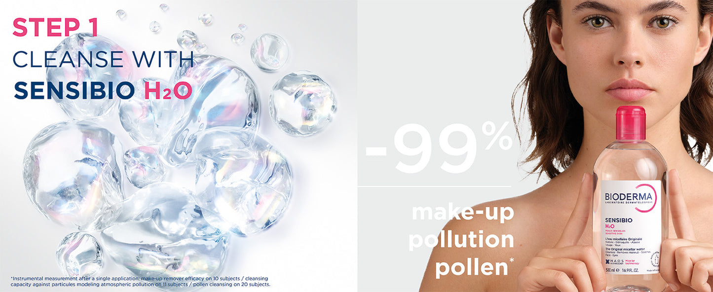 Zermet 1 Bioderma - Sensibio - H2O Micellar Water - Makeup Remover Cleanser - Face Cleanser for Sensitive Skin