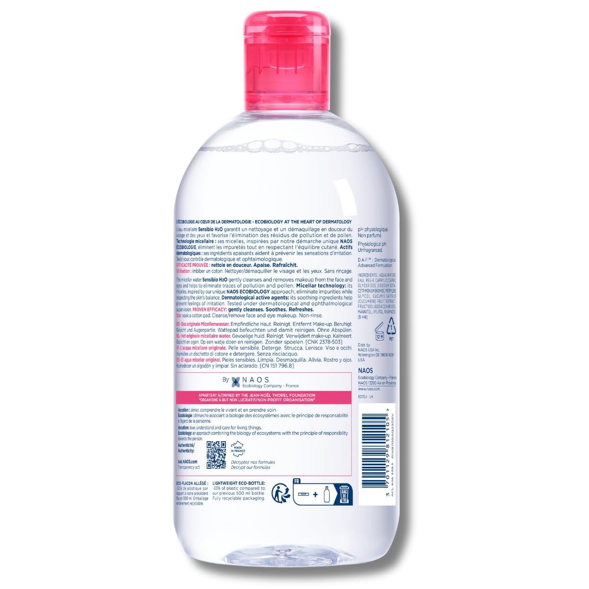 Zermet 1 Bioderma - Sensibio - H2O Micellar Water - Makeup Remover Cleanser - Face Cleanser for Sensitive Skin