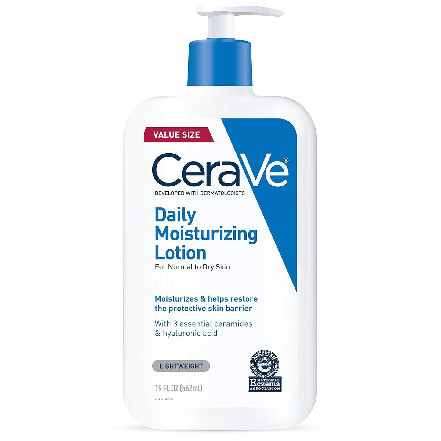 Zermet 1 CeraVe Daily Moisturizing Lotion for Dry Skin, Body Lotion & Face Moisturizer with Hyaluronic Acid and Ceramides, Daily Moisturizer, Fragrance Free, Oil-Free, 19 Ounce