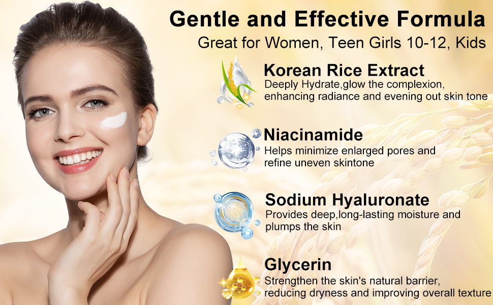 Zermet 1 Skin Care Set,Women Teen Glass Skincare Rice Water Hydrate Glow Repair Anti-Aging Facial Routine Kit Gift Set for Womens Mom Wife Teenager Girl Birthday Trendy Stuff Christmas Gifts Stocking Stuffers