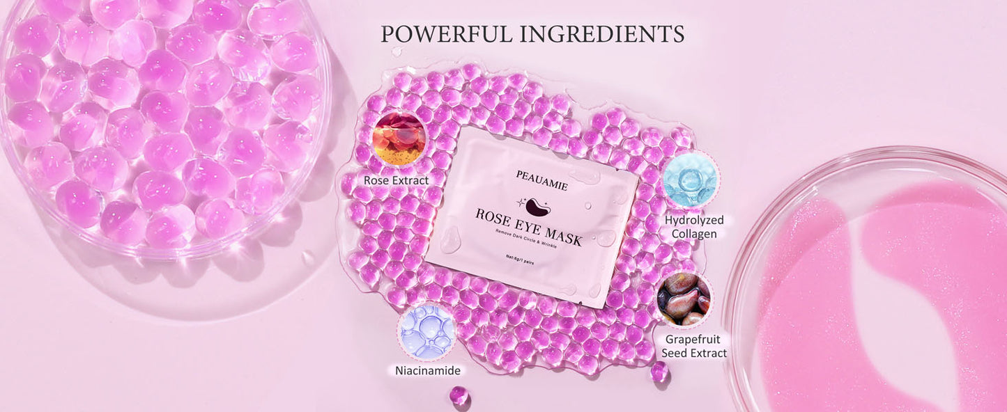 Zermet 1 Under Eye Patches Gold and Hyaluronic Acid for puffy eyes,Rose Eye Masks for Dark Circles and Puffiness skin care Smooth Wrinkles products 30 Pairs