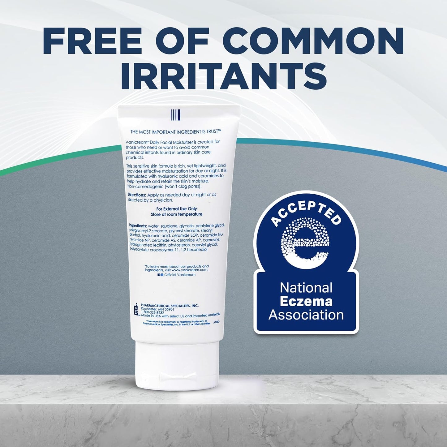 Zermet 1 Vanicream Daily Facial Moisturizer With Ceramides and Hyaluronic Acid - Formulated Without Common Irritants for Those with Sensitive Skin, 3 fl oz (Pack of 1)