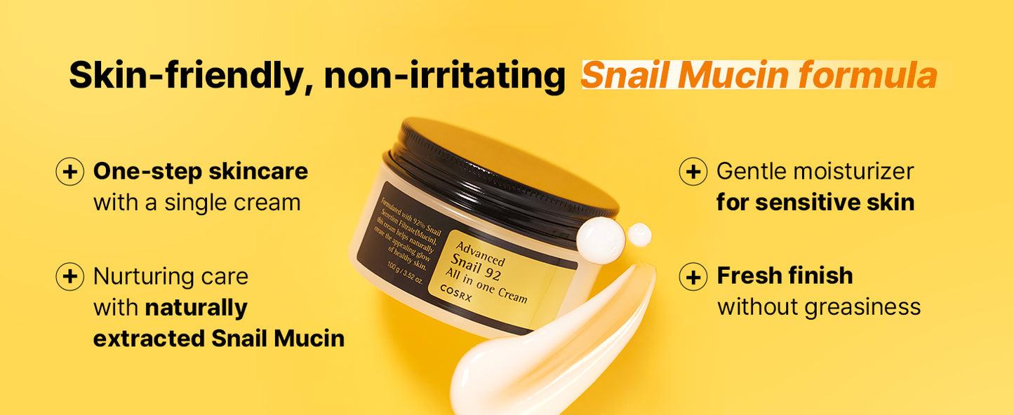 Zermet 1 Zermet 1  Snail Mucin 92% Face Moisturizer, 3.52 Oz, Lightweight Moisturing Cream for Soft, Glowy Skin, Korean Skin Care, Korean Moisturizer Face Cream
