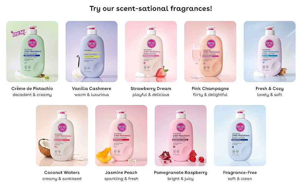 Zermet 1 eos Shea Better Body Lotion Vanilla Cashmere, 24-Hour Moisture Skin Care, Lightweight & Non-Greasy, Natural Shea, Vegan, Vanilla Body Lotion, 16 fl oz