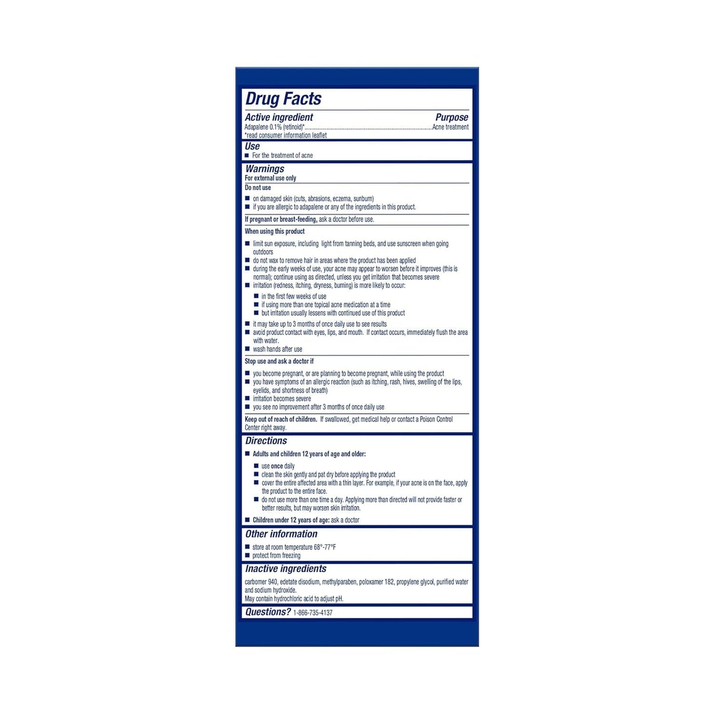 Zermet 1 Differin Acne Treatment Gel, 30 Day Supply, Retinoid Treatment for Face with 0.1% Adapalene, Gentle Skin Care for Acne Prone Sensitive Skin, 15g Tube (Packaging May Vary)