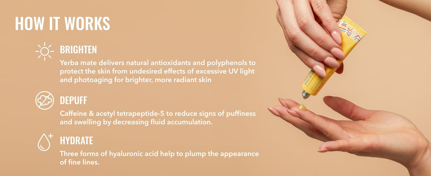 Zermet 1 Good Molecules Yerba Mate Wake Up Eye Gel - Hydrating Under Eye Gel Cream with Hyaluronic Acid and Caffeine - Target Dark Circles and Puffiness - Skin Care for Face