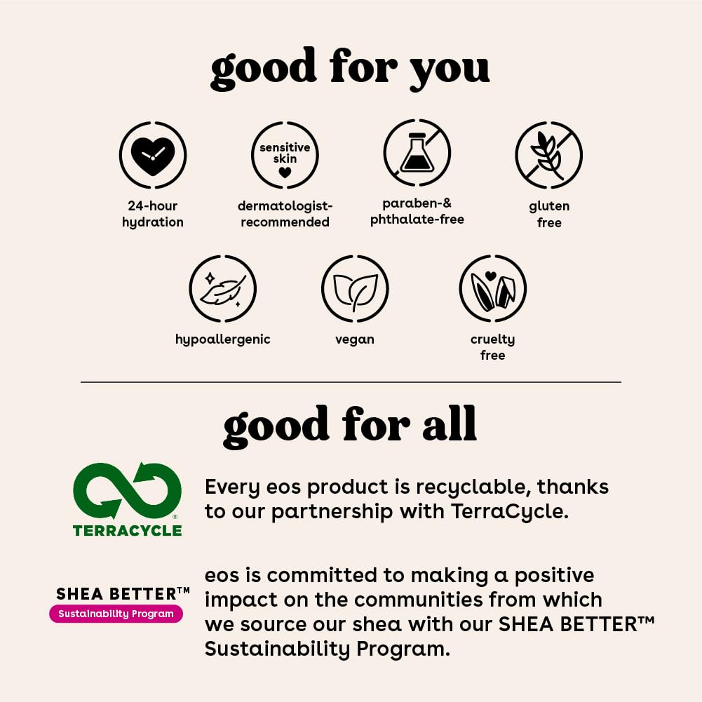 Zermet 1 eos Shea Better Body Lotion Vanilla Cashmere, 24-Hour Moisture Skin Care, Lightweight & Non-Greasy, Natural Shea, Vegan, Vanilla Body Lotion, 16 fl oz