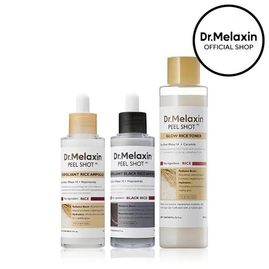 Peel Shot Glow Rice Ampoule Duo -Serums for Brightening, Exfoliating, andMoisturizing -Suitable for All Skin Types