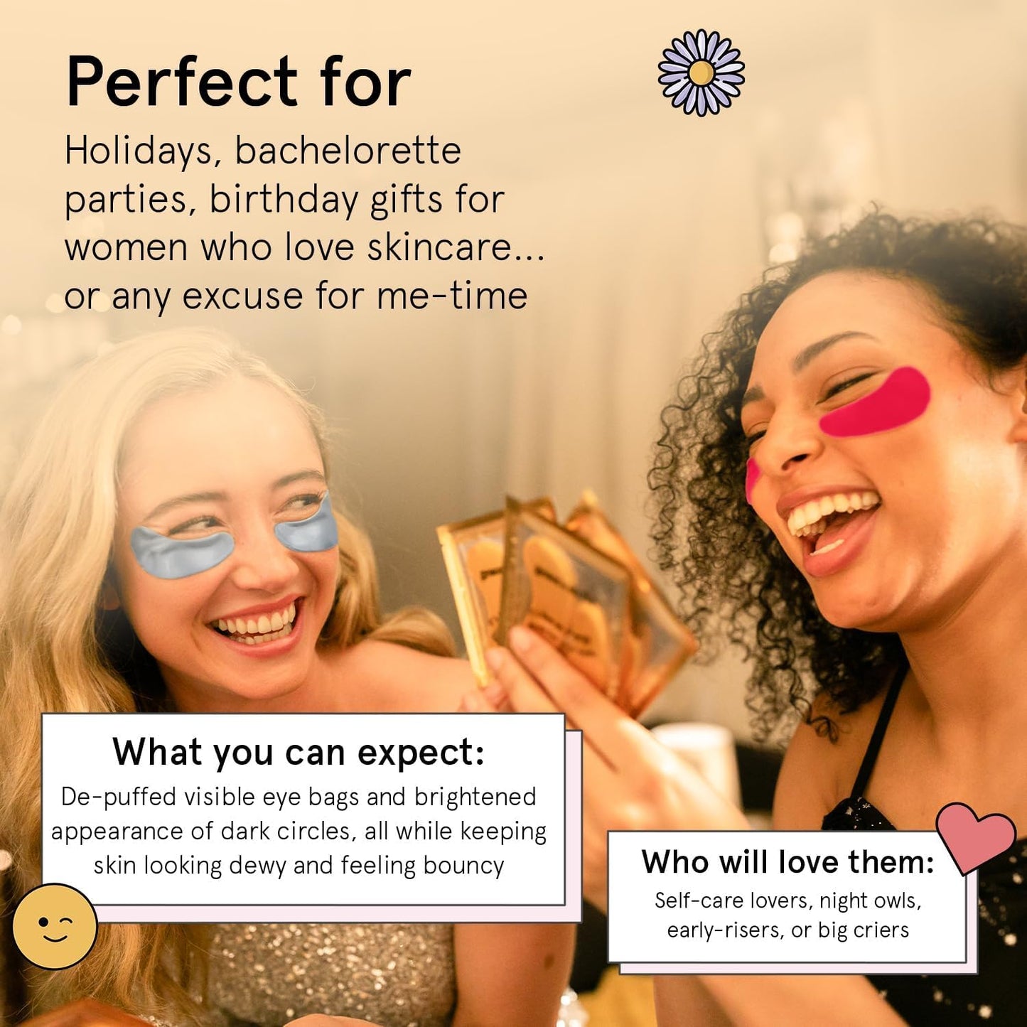 Zermet 1 grace & stella Under Eye Patches (12 pairs) Eye Masks for Puffy Eyes and Dark Circles - Birthday Gifts for Women, Bachelorette Party Favors, Bridesmaid, Self Care and Relaxation Gifts for Her - Vegan