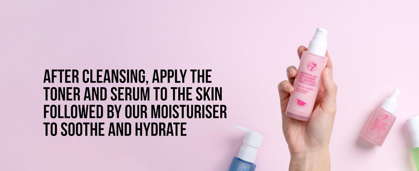 Zermet 1 W7 Self Care Skincare Set | Face Cleanser, Toner, Serum, Moisturizer & Lip Mask | Complete Daily Face Routine | Full Size, Long Lasting Products to Use at Home