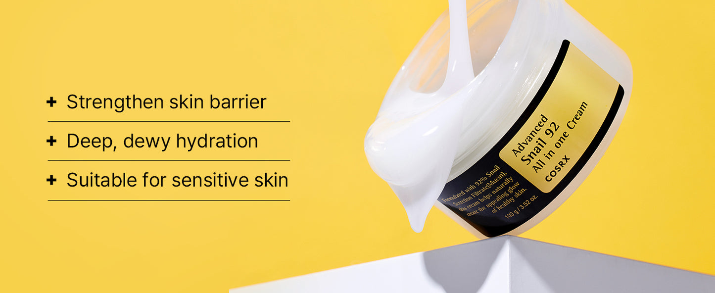 Zermet 1 Zermet 1  Snail Mucin 92% Face Moisturizer, 3.52 Oz, Lightweight Moisturing Cream for Soft, Glowy Skin, Korean Skin Care, Korean Moisturizer Face Cream