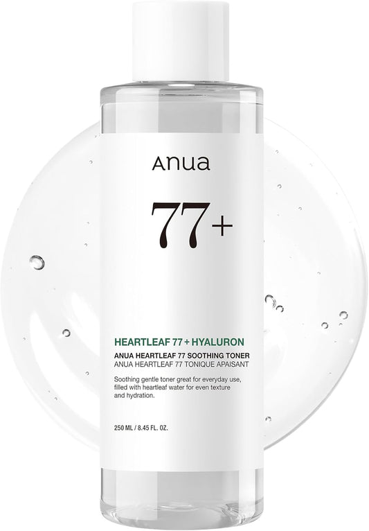 Zermet 1 Anua Heartleaf 77 Soothing Toner I pH 5.5 Trouble Care, Calming Skin, Refreshing, Hydrating, Purifying, Cruelty Free, Vegan,(250ml / 8.45 fl.oz.)