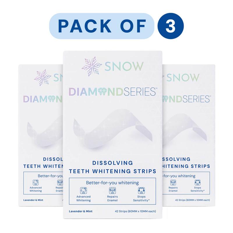SNOW Diamond Teeth Whitening Strips | Gentle & Enamel Safe White Strips for Teeth Whitening | at Home Dental Hygiene & Tooth Care for a White Smile