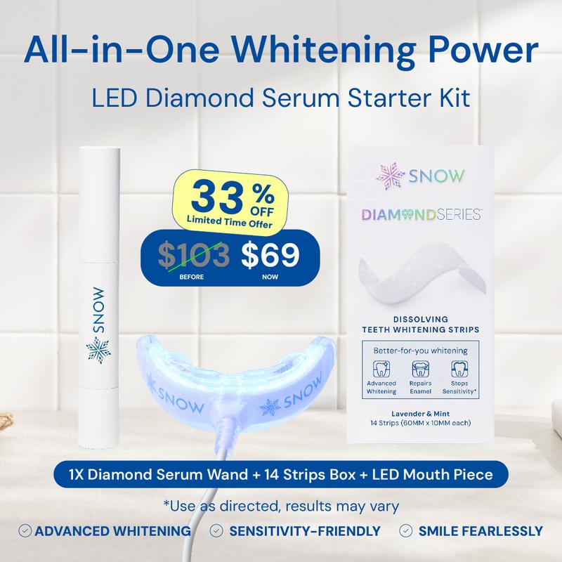 SNOW Diamond Teeth Whitening Wand | Strengthens Your Teeth by Repairing and rebuilding Enamel While You Whiten | Safe & Gentle on Enamel