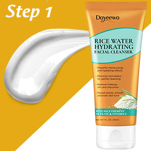 Zermet 1 Skin Care Set,Women Teen Glass Skincare Rice Water Hydrate Glow Repair Anti-Aging Facial Routine Kit Gift Set for Womens Mom Wife Teenager Girl Birthday Trendy Stuff Christmas Gifts Stocking Stuffers