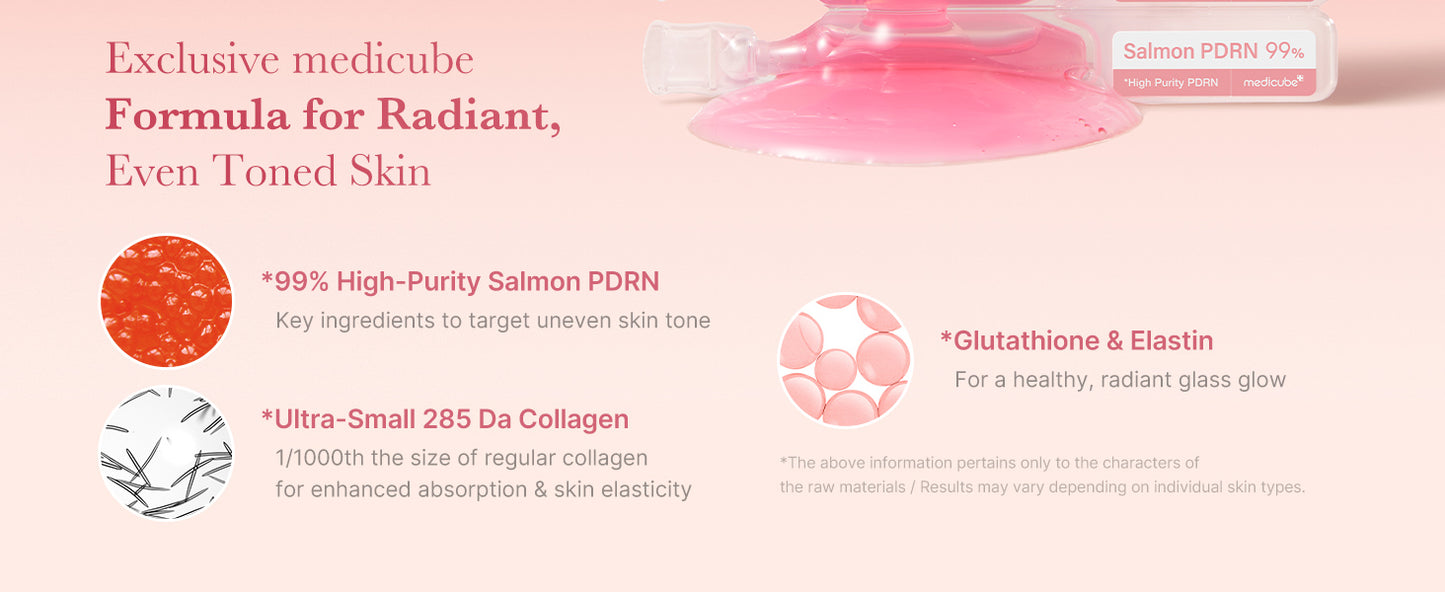 Zermet 1 medicube Salmon DNA Zermet 1  Pink One Day Serum | 99% Salmon DNA Zermet 1  Intensive Ampoule, Collagen, Glutathione, Hyaluronic Acid - Improves skin radiance | Korean skincare 0.05 fl.oz x 10e