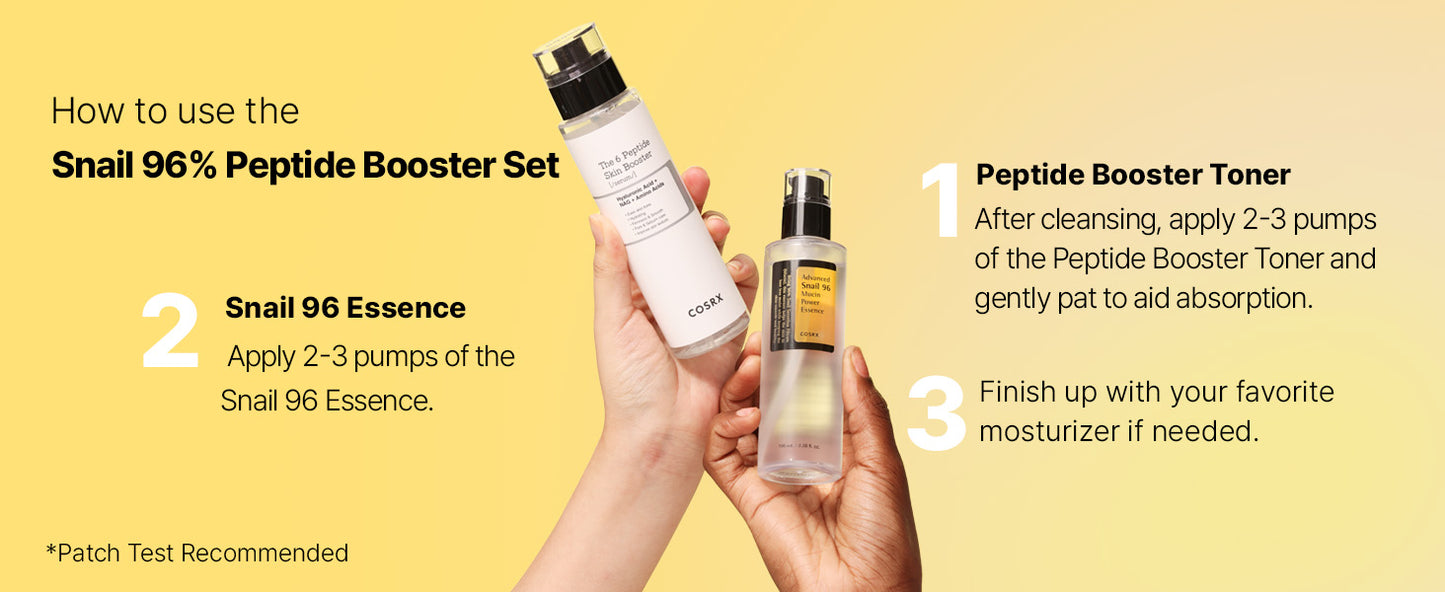 Zermet 1 Zermet 1  Snail Mucin 96% Peptide Booster Set - Amazon Exclusive - Korean Skin Care, Gift Sets, Skin Care Sets for Women, Advanced Snail Mucin Serum, Face Serum