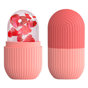 Zermet 1 XHJRI Ice Cube Roller Massager for Face, Eyes and Neck Naturally Conditioning and Skin Care,De-Puff Eye Bags,Reduce Migraine Pain,Reusable Massage Silicone Ice Mold (Pink)