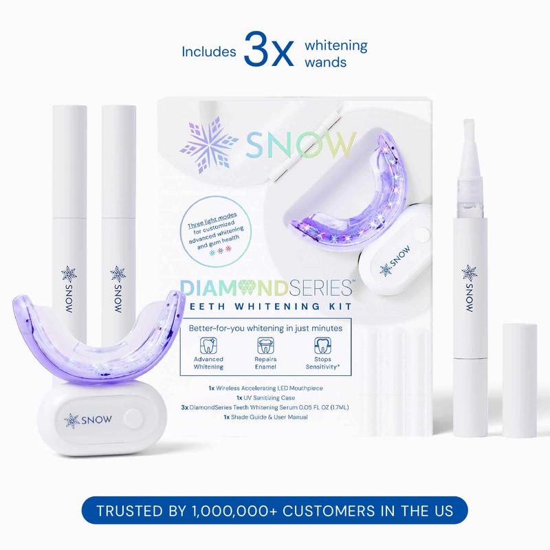 SNOW Diamond LED Teeth Whitening Kit | Gentle & Enamel Safe | at-Home Dental Care, Hygiene & Tooth Whitening | Portable & Convenient Oral Tooth Care