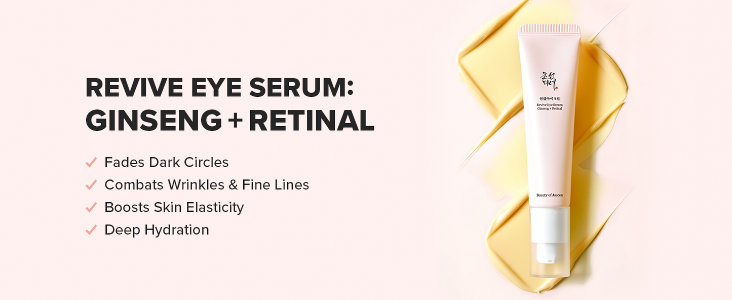 Zermet 1 Beauty of Joseon Revive Eye Serum with Retinal Niacinamide Correction for Puffy Eye Bags Fine Lines Dark Circles Wrinkles, Korean Skin Care 30ml, 1 fl.oz