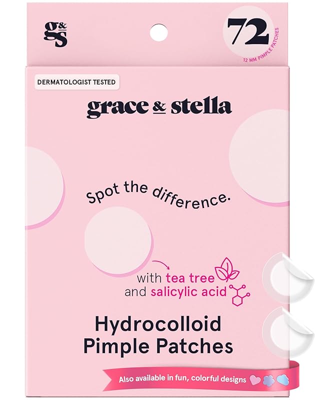 Zermet 1 grace & stella Award Winning Pore Strip - Pimple Patches for Face - Hydrocolloid Acne Patches - Absorbs Zits, Reduces Redness - Cute Patches Dermatologist-Tested, Vegan (Multishape, 36 Count)