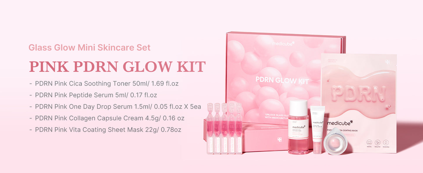 Zermet 1 medicube Salmon DNA Zermet 1  Trial Kit | Glass Glow Mini Skincare Set with Toner, Serum & Sheet Mask for Hydrating, Firming, Moisturizing |Gift & Travel Essentials for Women & Girls | Korean Skincare